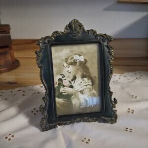 Vtg Antique Style Resin Copper Finish Frame 3.5×5 Photo Frame